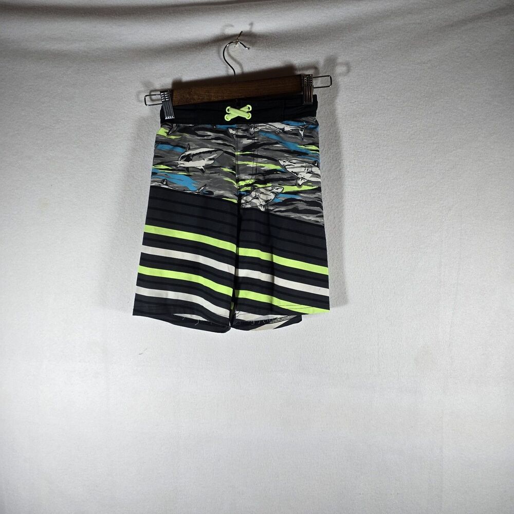 Wonder Nation Boys Blue Drawstring Bathing Suit Swim Trunks Shorts Size Med 8
